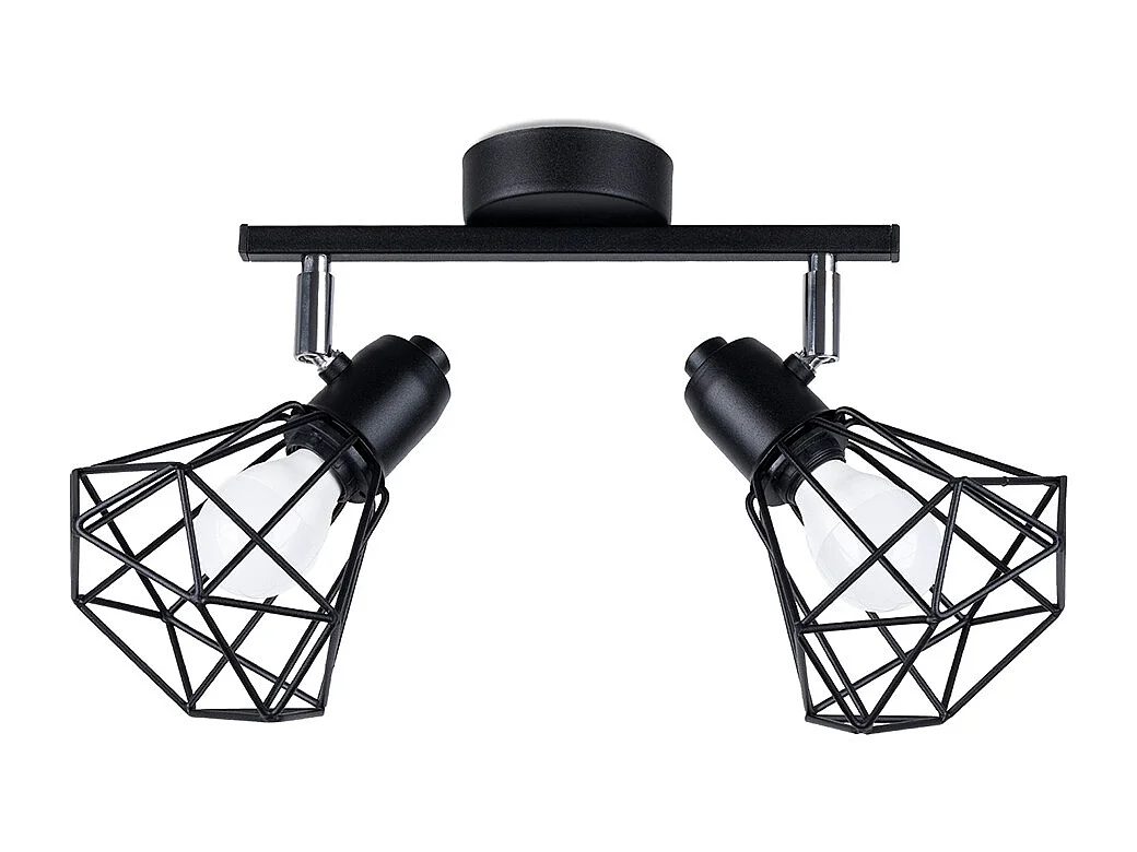 Plafonniers Lunova moderne en acier - 2 sources lumineuses 4000K - L.31 x H.19 cm - noir