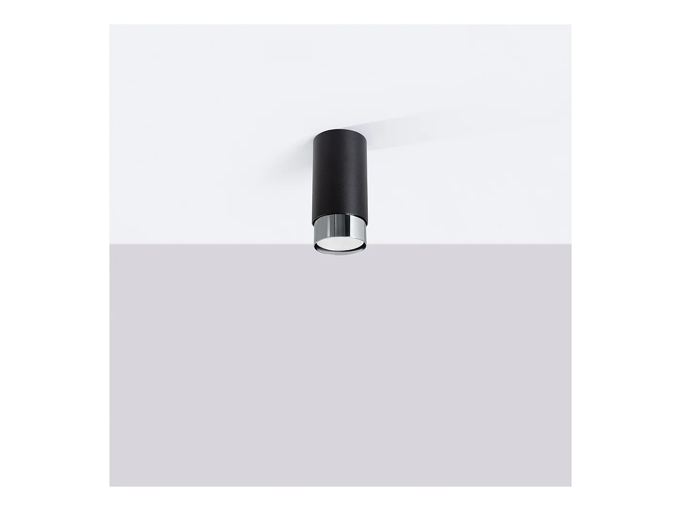 Plafondlamp Alvor modern van  - 1 lichtbronnen 3000K - L.6 x H.12,5 cm - zwart/chroom