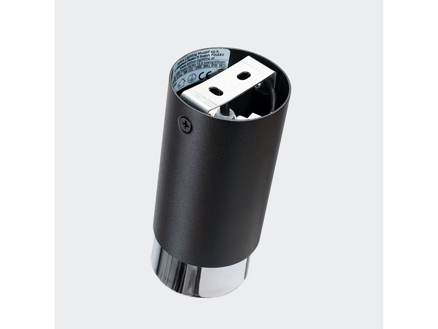 Plafonnier Alvor moderne en acier - 1 sources lumineuses 3000K - L.6 x H.12,5 cm - noir/chromé