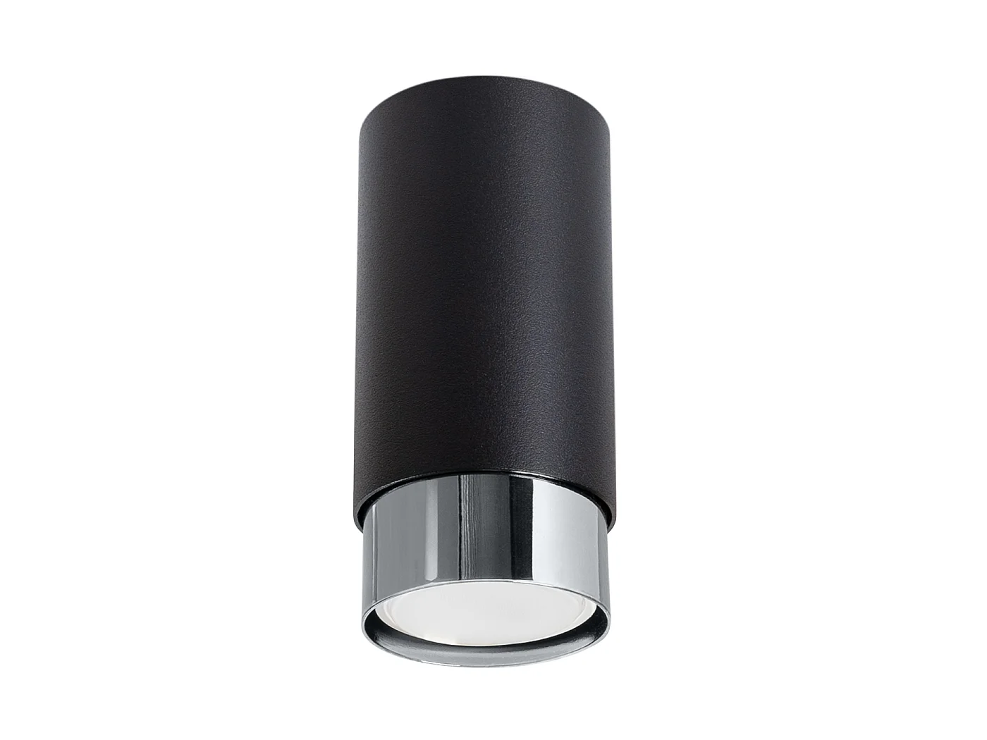 Plafonnier Alvor moderne en acier - 1 sources lumineuses 3000K - L.6 x H.12,5 cm - noir/chromé