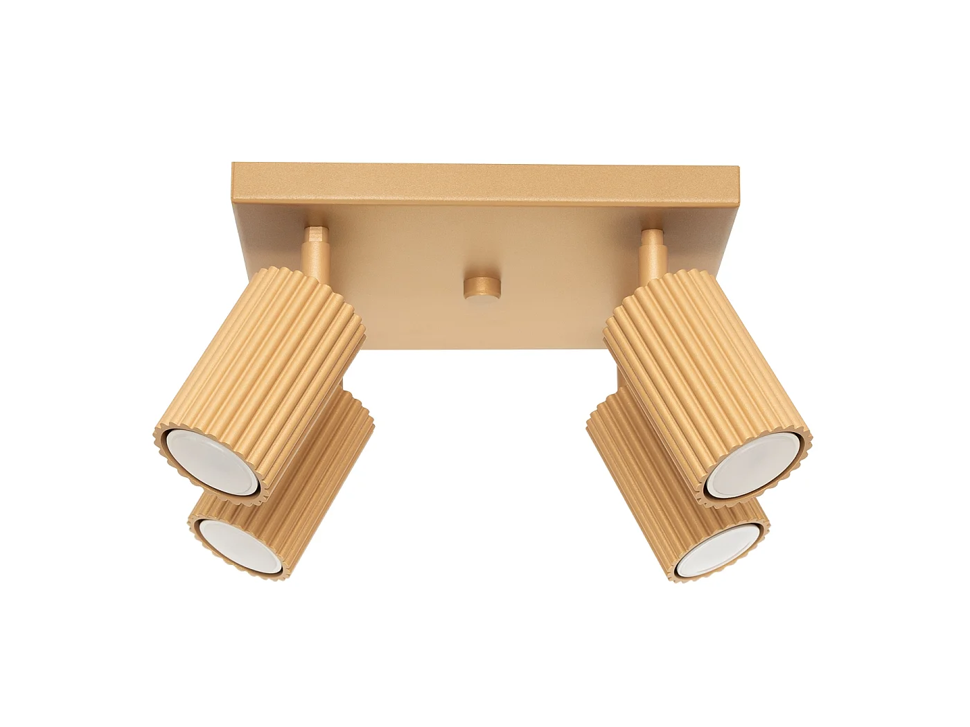 Plafonnier Gloow minimaliste en aluminium - 4 sources lumineuses 3000K - L.25 x H.16,5 cm - doré