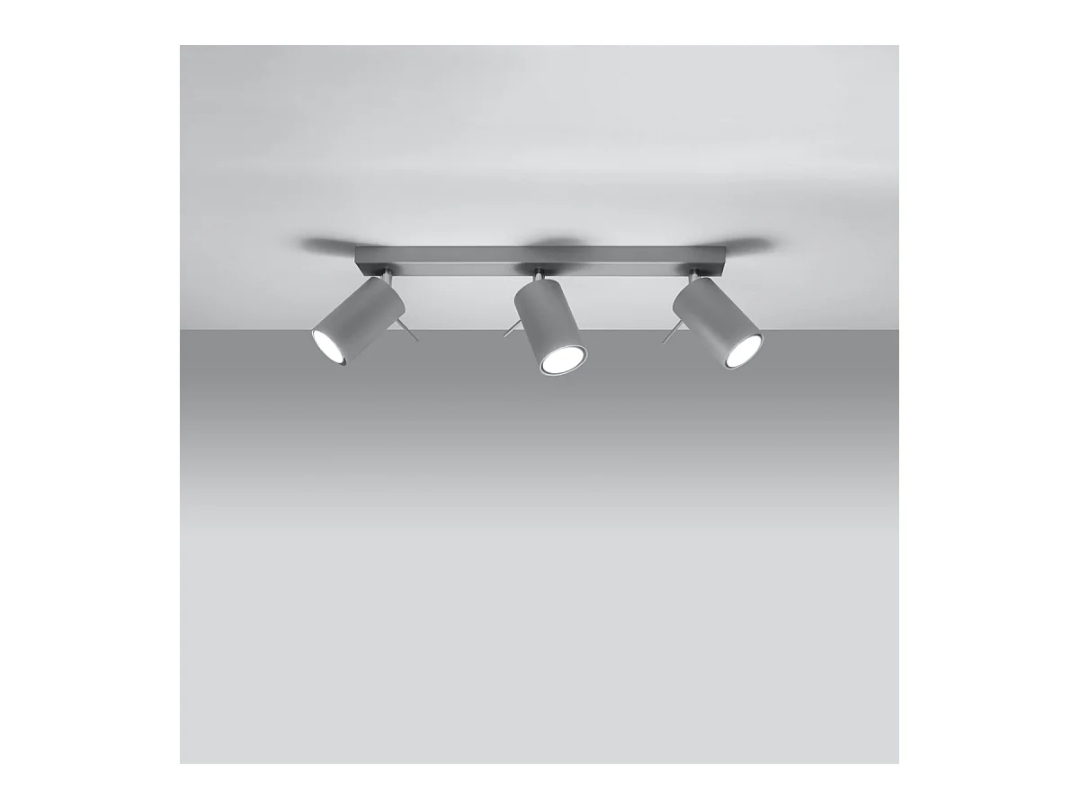 Plafonniers Briix moderne en acier - 3 sources lumineuses 3000K - L.45 x H.16 cm - gris