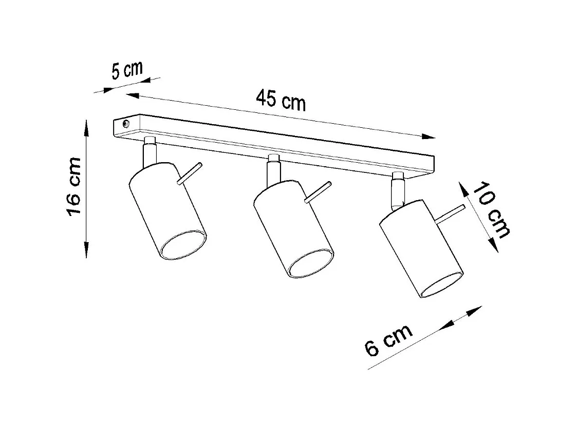 Plafonniers Briix moderne en acier - 3 sources lumineuses 3000K - L.45 x H.16 cm - gris