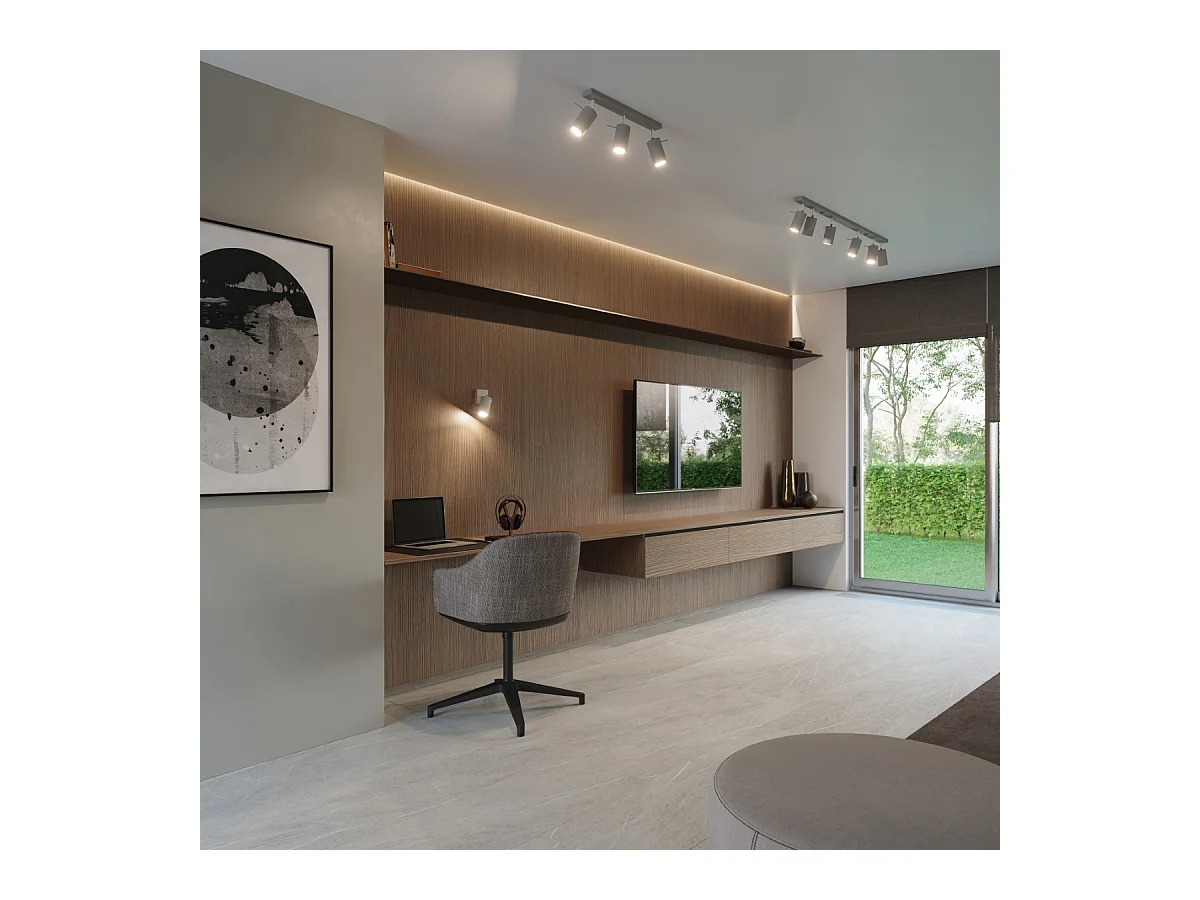 Plafonniers Briix moderne en acier - 3 sources lumineuses 3000K - L.45 x H.16 cm - gris