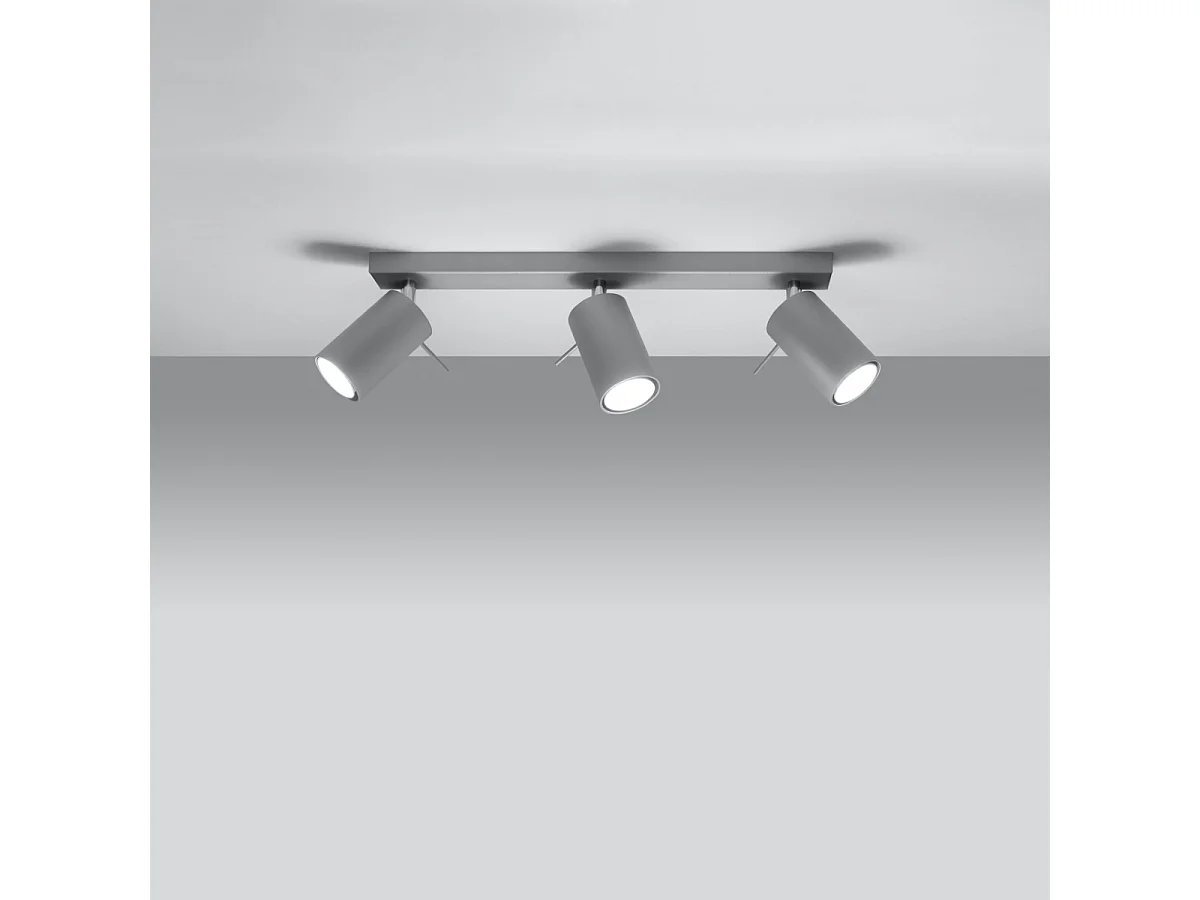 Plafonniers Briix moderne en acier - 3 sources lumineuses 3000K - L.45 x H.16 cm - gris