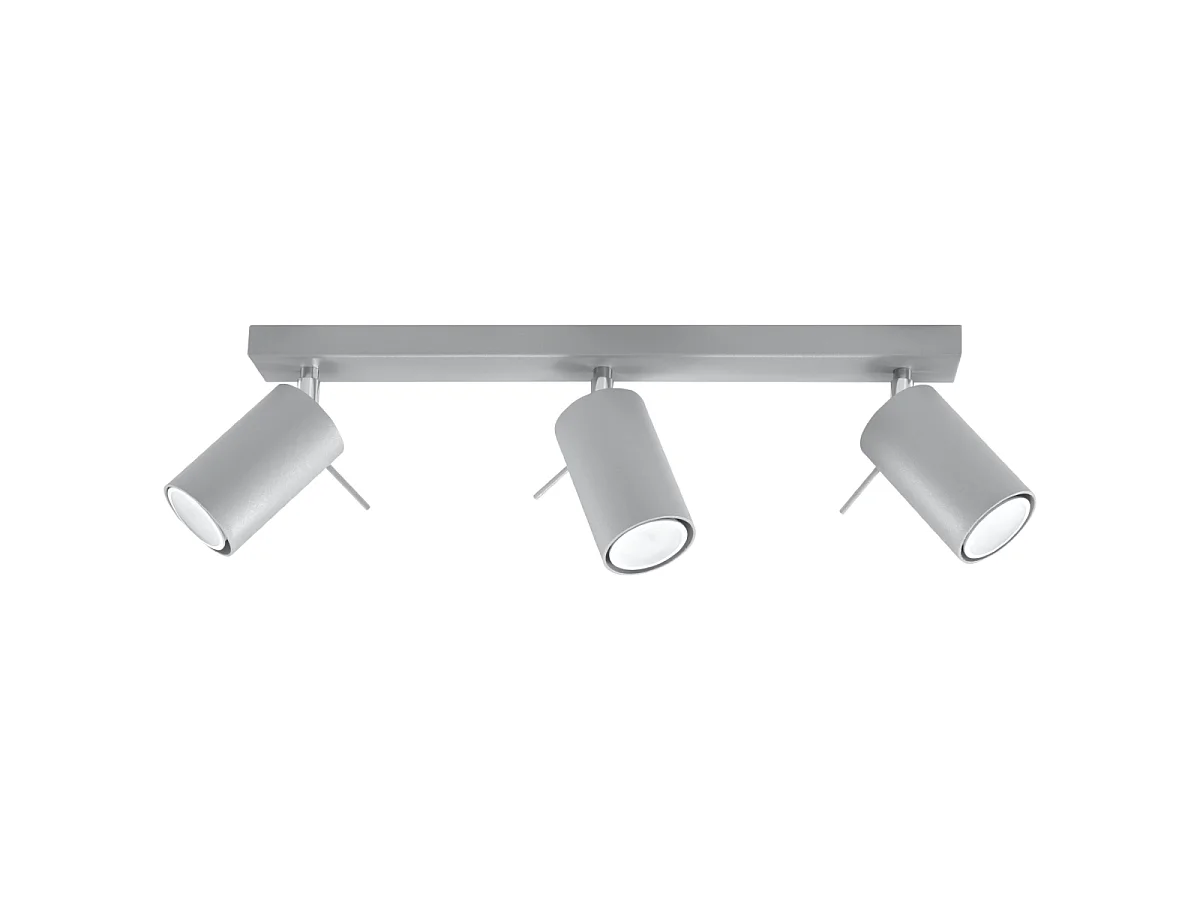 Luminárias de teto Briix moderno, aço - 3 fontes de luz 3000K - L.45 x H.16 cm - cinza