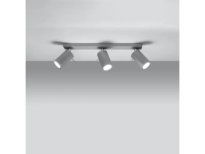 Plafonniers Briix moderne en acier - 3 sources lumineuses 3000K - L.45 x H.16 cm - gris