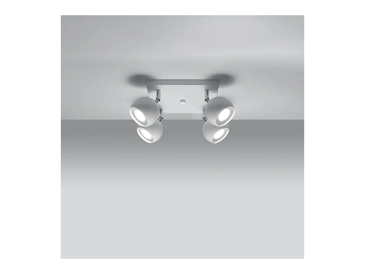 Plafondlampen Rayis modern van  - 4 lichtbronnen 4000K - L.25 x H.16 cm - wit