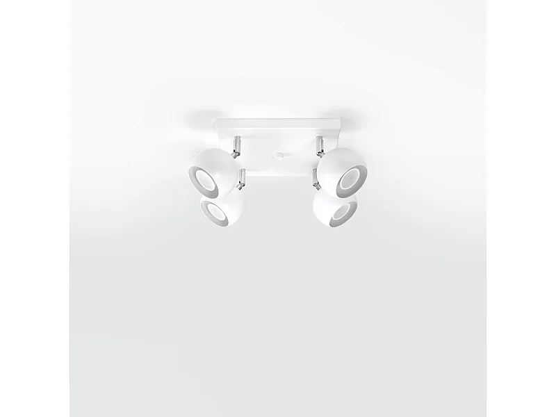 Luminárias de teto Rayis moderno, aço - 4 fontes de luz 4000K - L.25 x H.16 cm - branco