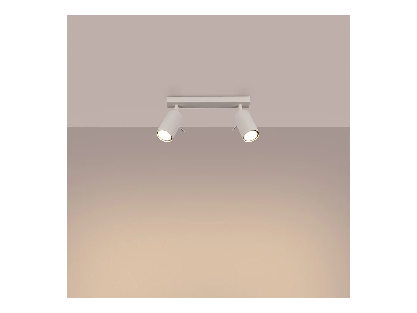 Lampa sufitowa nowoczesny Briix, stal - 2 źródło światła 4000K - L.30 x H.17 cm - beżowy