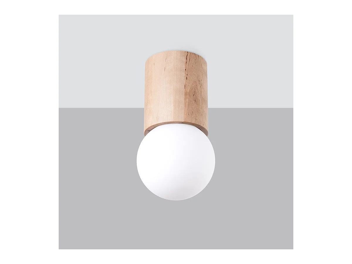 Plafonniers Lust moderne en bois - 1 sources lumineuses 3000K - L.12 x H.23 cm - bois naturel