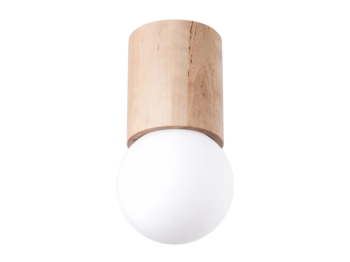 Plafony nowoczesny Lust, drewno - 1 źródło światła 3000K - L.12 x H.23 cm - naturalne drewno
