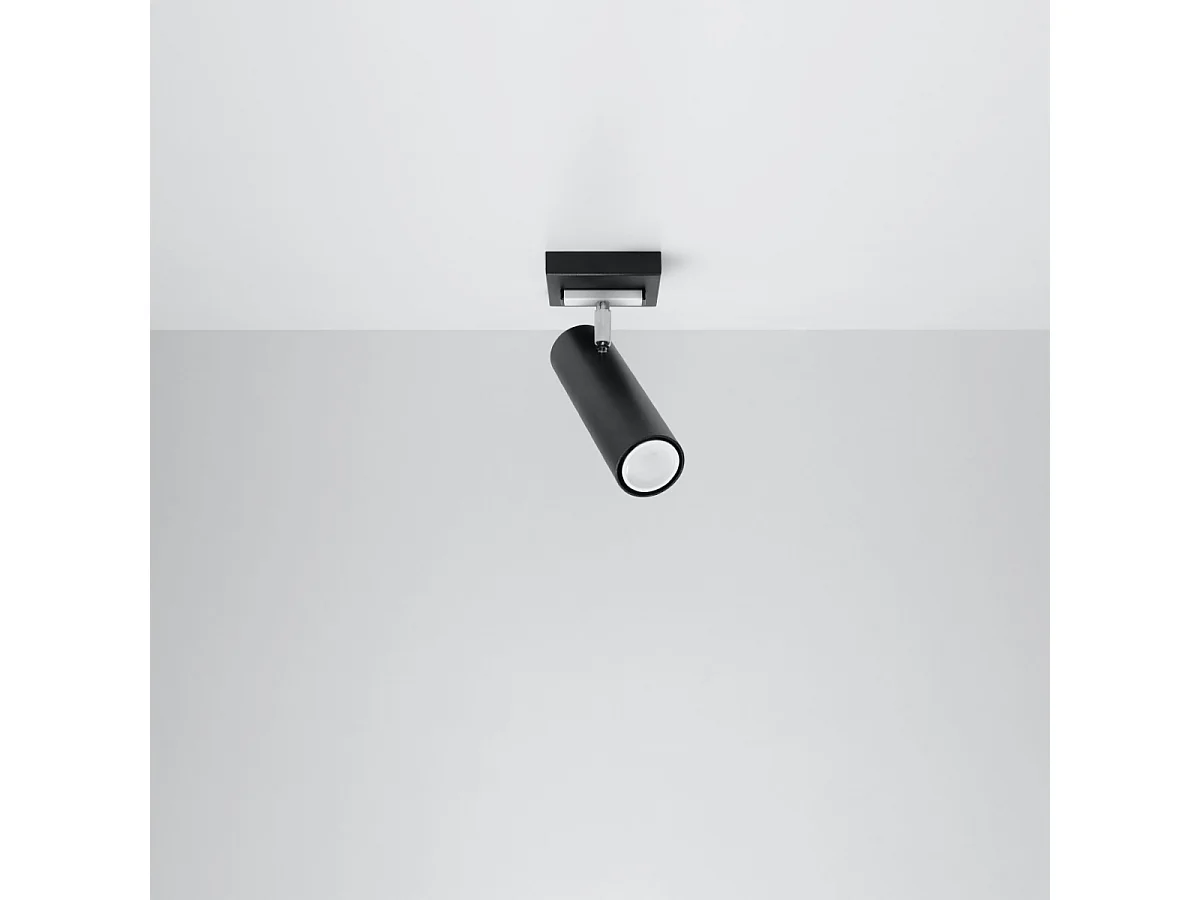 Plafondlampen Invicta modern van  - 1 lichtbronnen 4000K - L.8 x H.20 cm - zwart