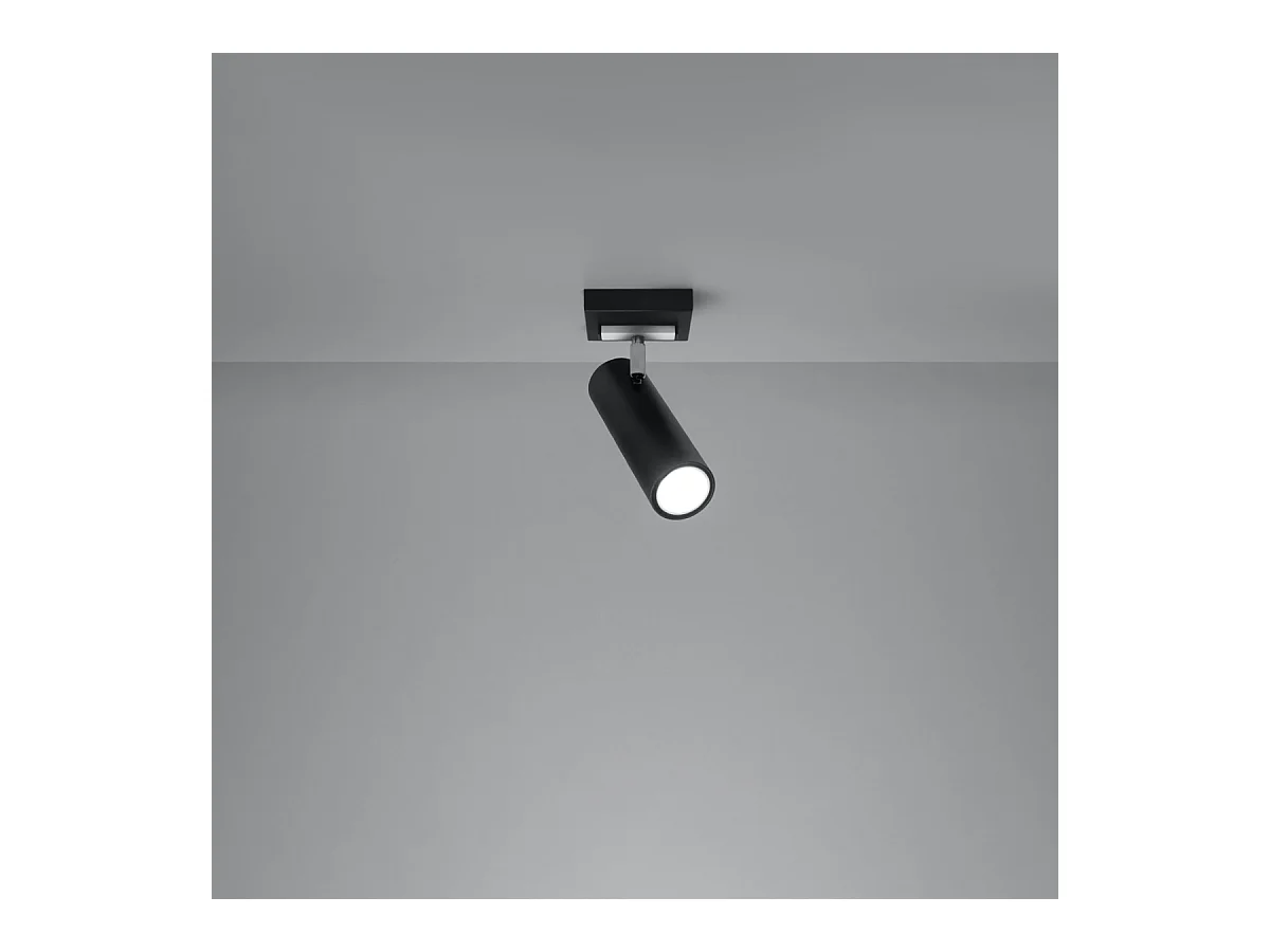 Plafondlampen Invicta modern van  - 1 lichtbronnen 4000K - L.8 x H.20 cm - zwart