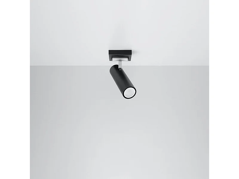 Plafony nowoczesny Invicta, stal - 1 źródło światła 4000K - L.8 x H.20 cm - czarny