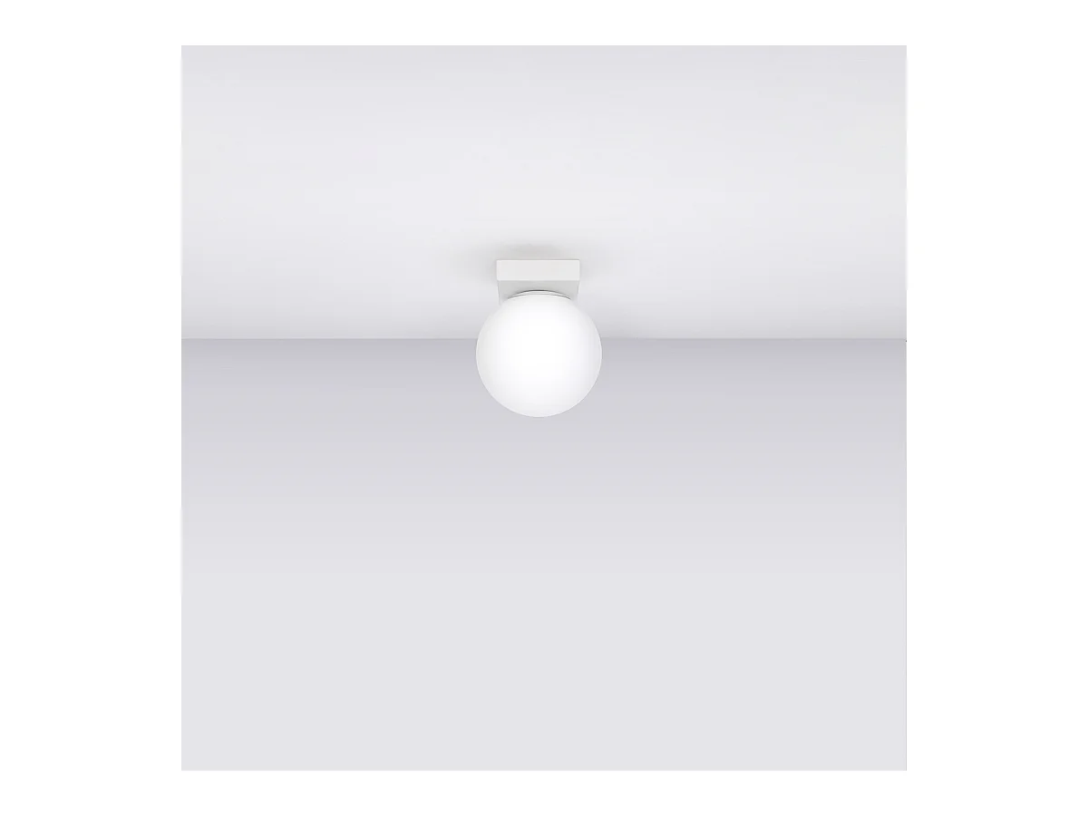 Plafonniers Zynfi moderne en acier/verre - 1 sources lumineuses 3000K - L.12 x H.14,5 cm - blanc