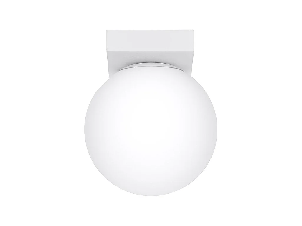 Plafonniers Zynfi moderne en acier/verre - 1 sources lumineuses 3000K - L.12 x H.14,5 cm - blanc