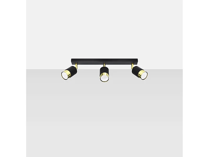 Lampade da soffitto Alvor moderno di acciaio - 3 sorgenti luminose 4000K - L.45 x A.18 cm - oro Alvor