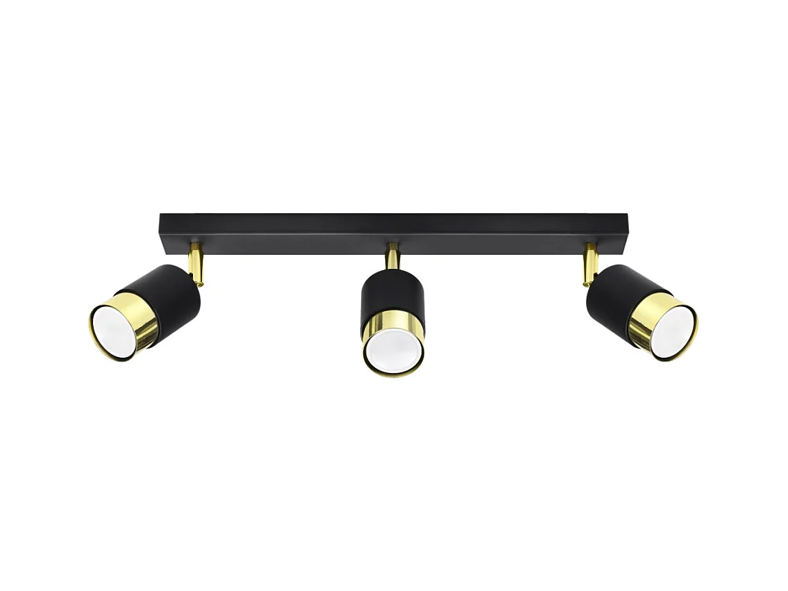Lámparas de techo Alvor moderno de acero - 3 fuentes luminosas 4000K - L.45 x A.18 cm - oro negro