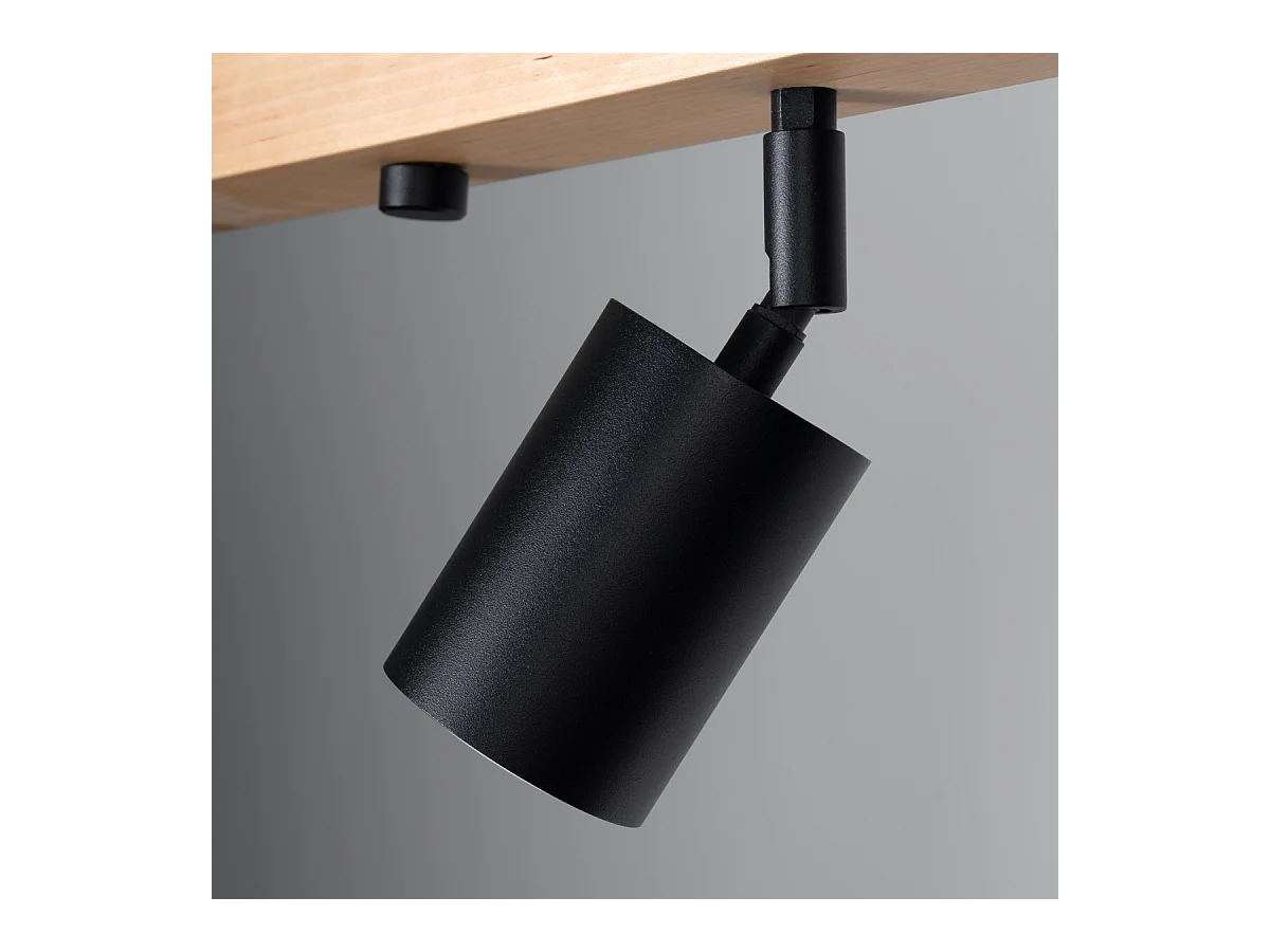 Plafondlampen Flare modern van  - 4 lichtbronnen 4000K - L.96 x H.17,5 cm - zwart hout