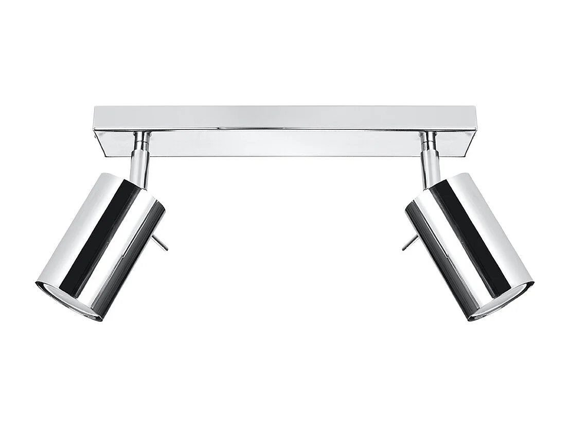 Plafonniers Briix moderne en acier - 2 sources lumineuses 4000K - L.30 x H.16 cm - chrome