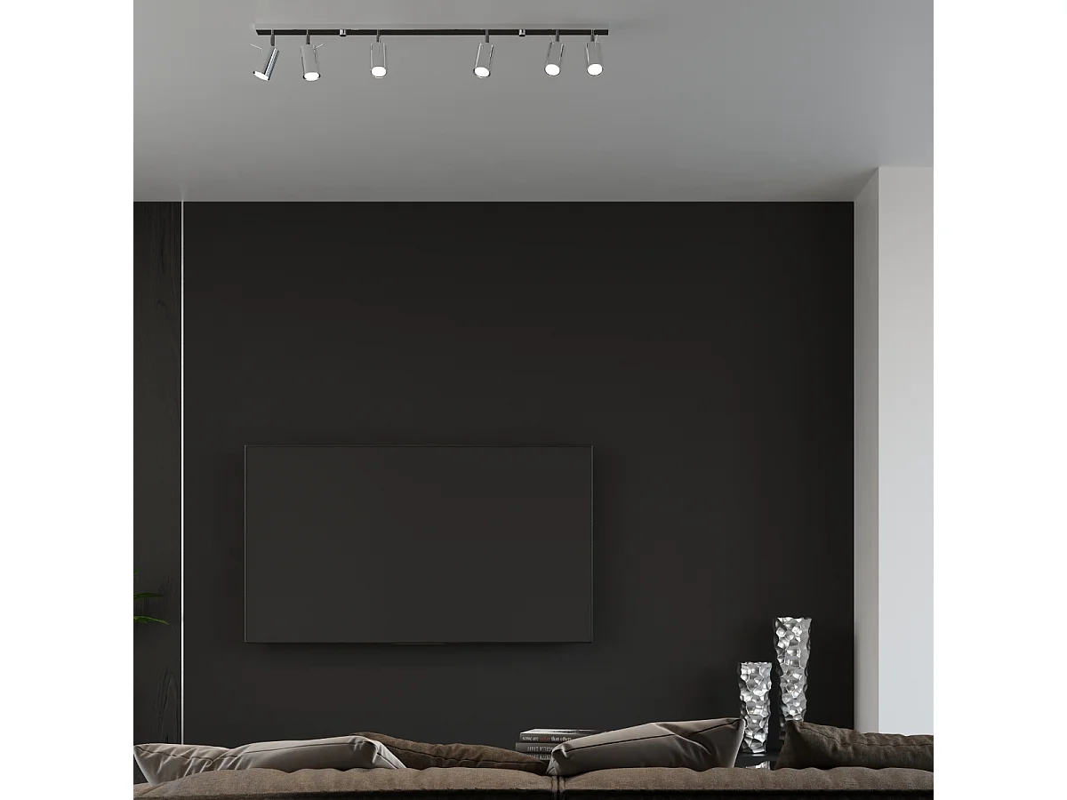 Plafonniers Briix moderne en acier - 2 sources lumineuses 4000K - L.30 x H.16 cm - chrome