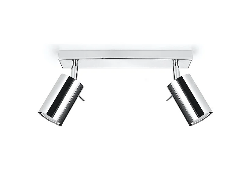 Plafonniers Briix moderne en acier - 2 sources lumineuses 4000K - L.30 x H.16 cm - chrome