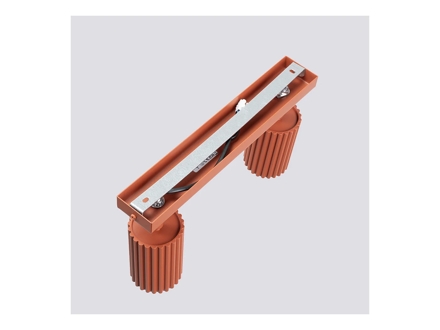 Plafondlamp Gloow minimalistisch van  - 2 lichtbronnen 4000K - L.30 x H.16,5 cm - rode oker