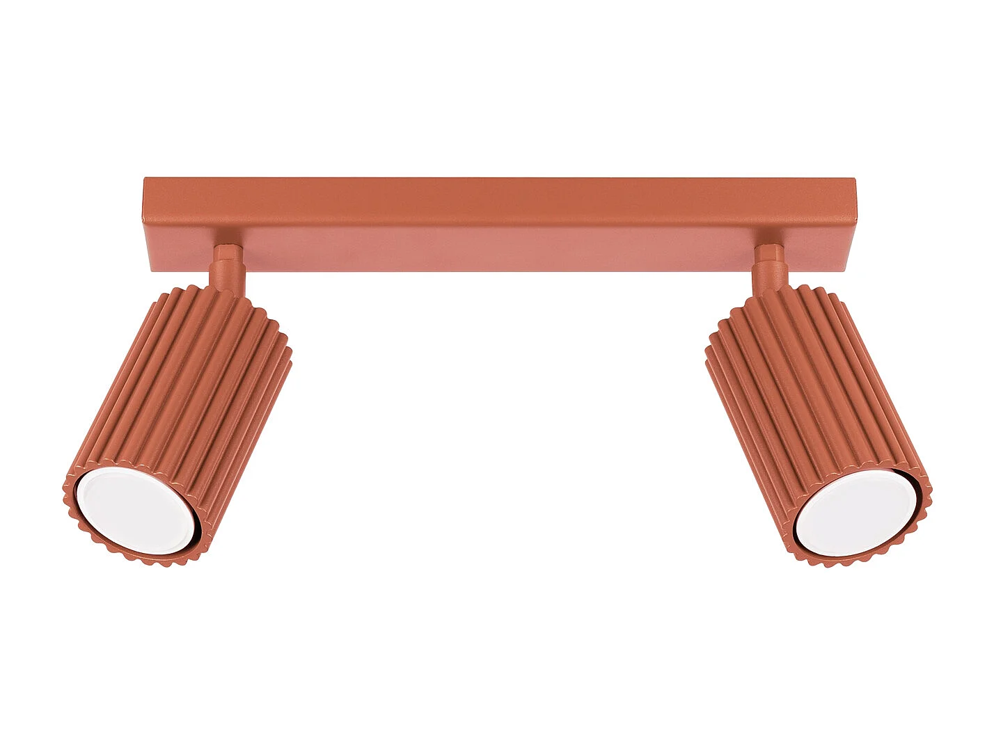 Plafonnier Gloow minimaliste en aluminium - 2 sources lumineuses 4000K - L.30 x H.16,5 cm - ocre rouge