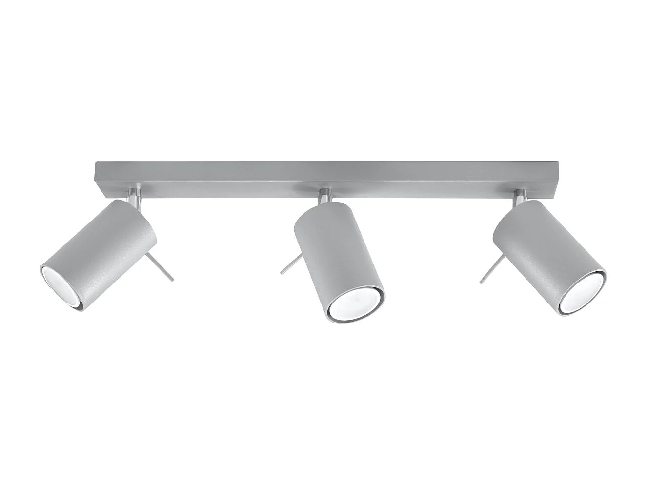 Plafonniers Briix moderne en acier - 3 sources lumineuses 4000K - L.45 x H.16 cm - gris