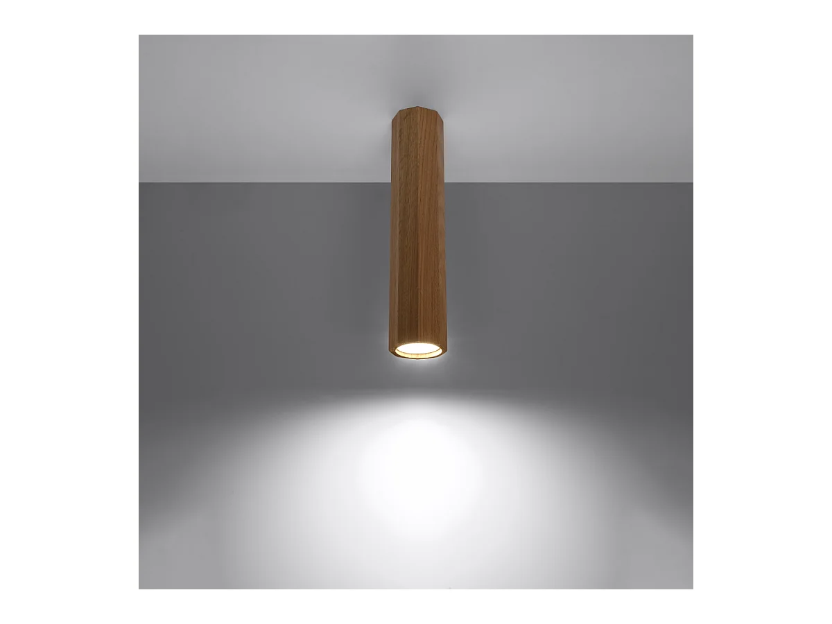 Plafony skandynawski Xenor, drewno - 1 źródło światła 4000K - L.6 x H.30 cm - dąb