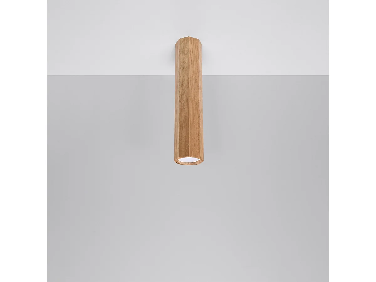 Plafonniers Xenor scandinave en bois - 1 sources lumineuses 4000K - L.6 x H.30 cm - chêne