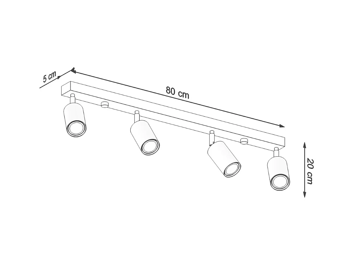 Plafonniers Vorix scandinave en bois - 4 sources lumineuses 3000K - L.80 x H.20 cm - chêne