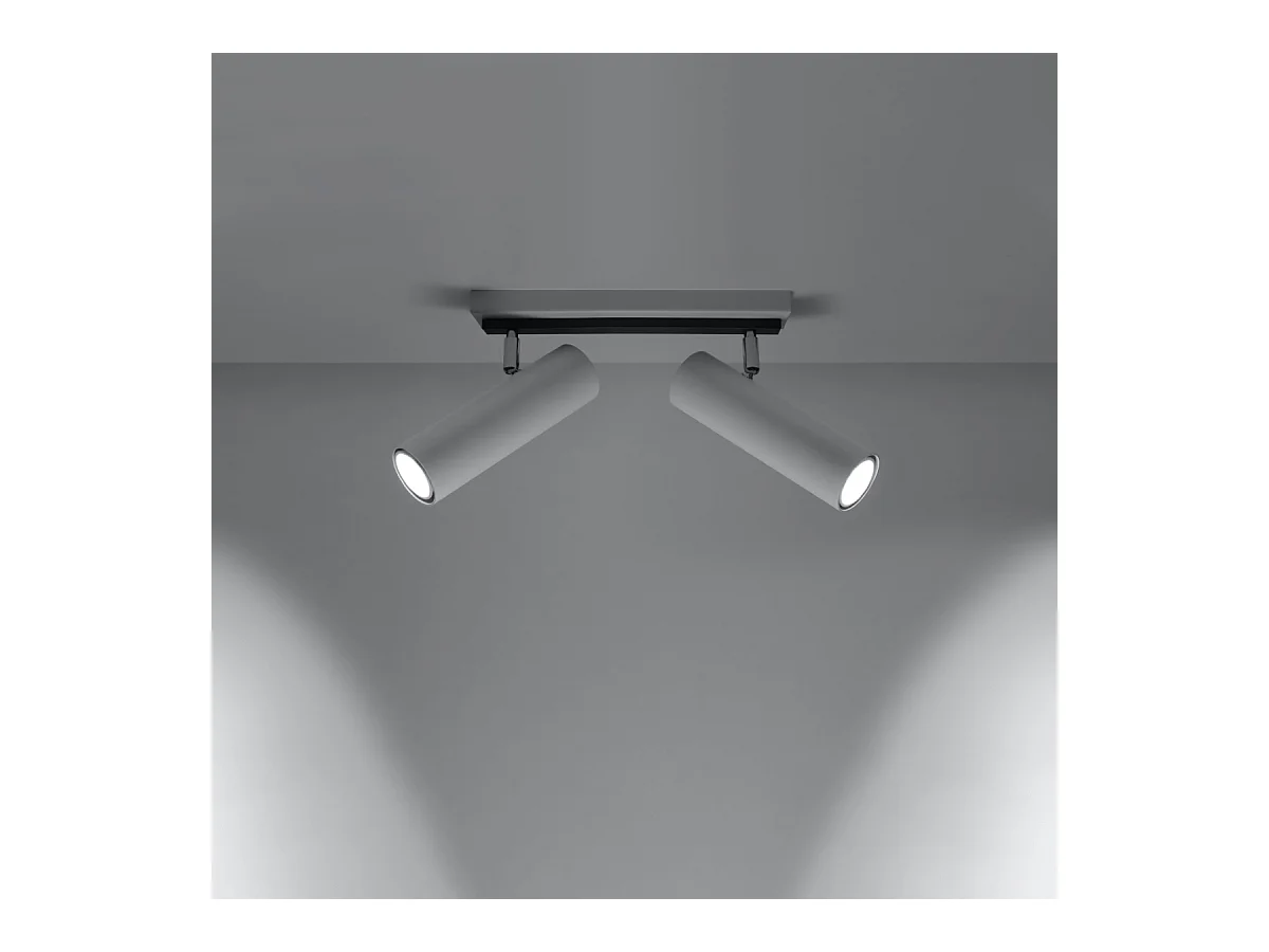 Plafony nowoczesny Invicta, stal - 2 źródło światła 4000K - L.30 x H.20 cm - biały