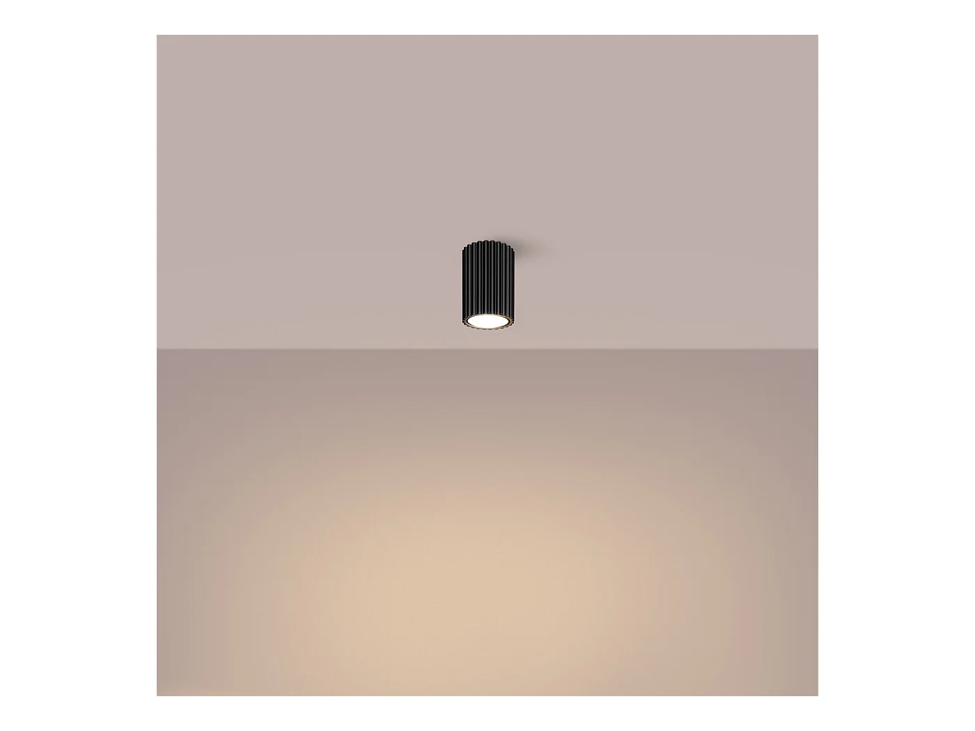 Plafonnier Gloow minimaliste en aluminium - 1 sources lumineuses 4000K - L.6,5 x H.10 cm - noir
