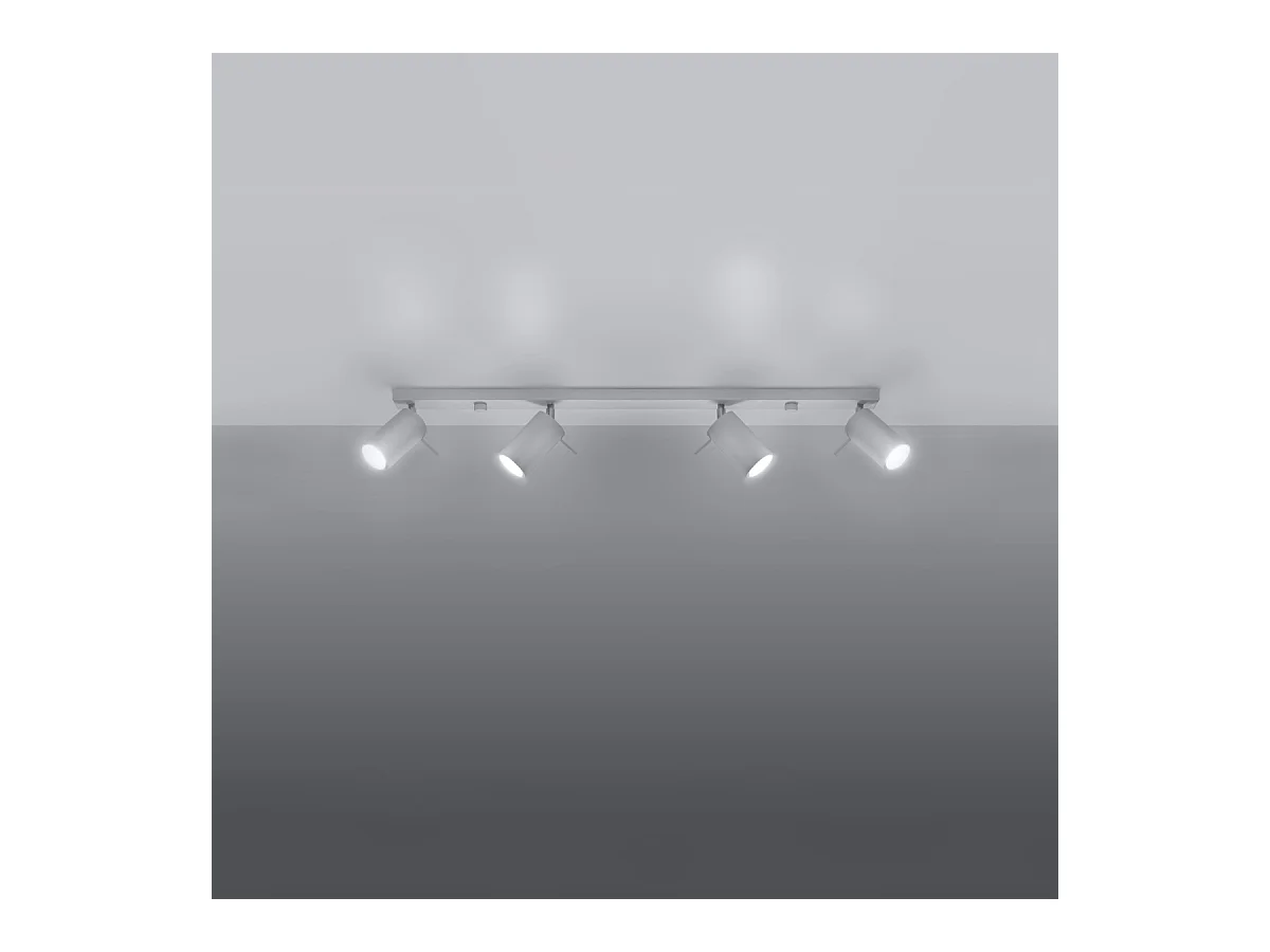 Plafonniers Briix moderne en acier - 4 sources lumineuses 4000K - L.80 x H.16 cm - blanc