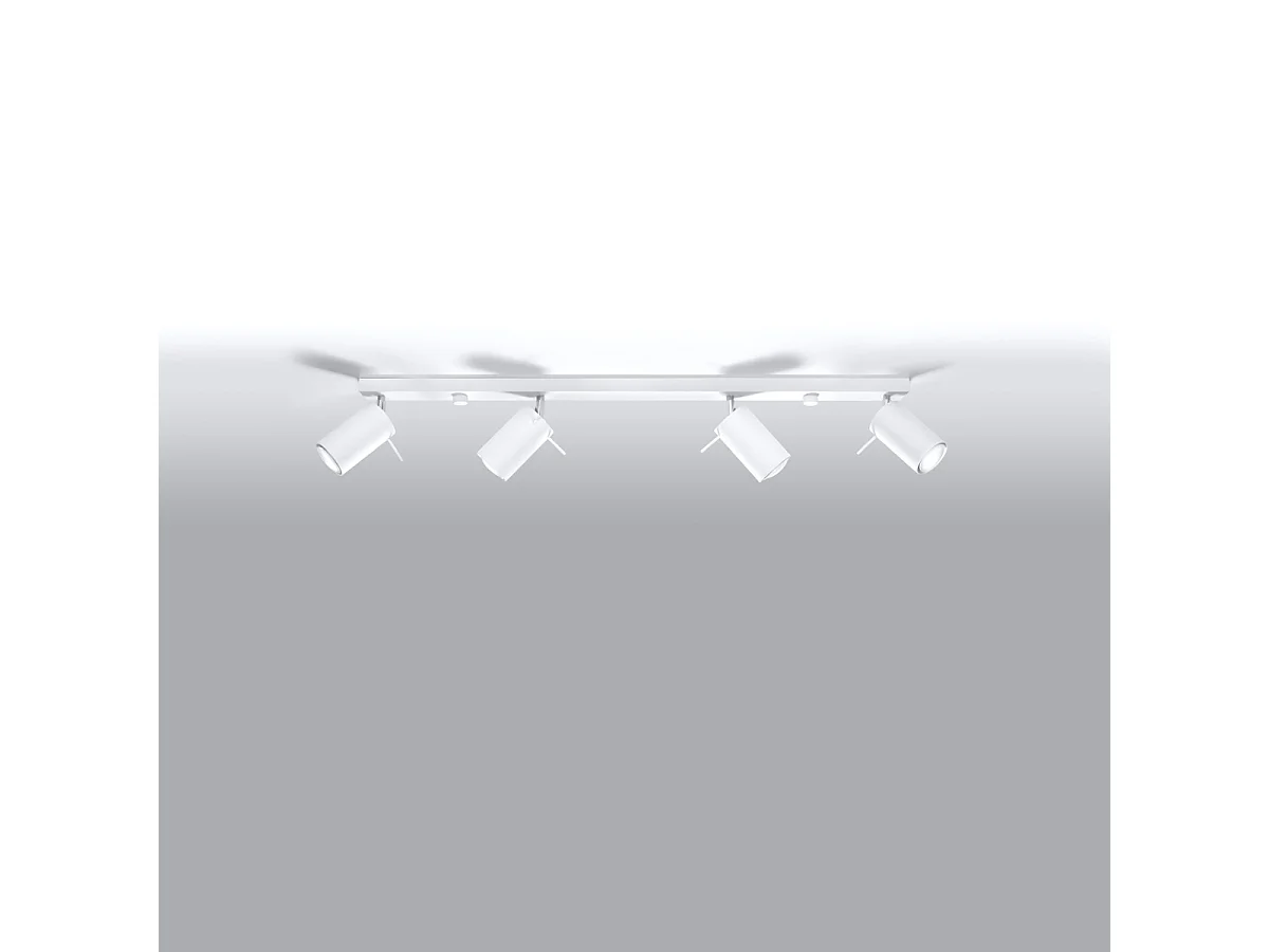 Plafonniers Briix moderne en acier - 4 sources lumineuses 4000K - L.80 x H.16 cm - blanc