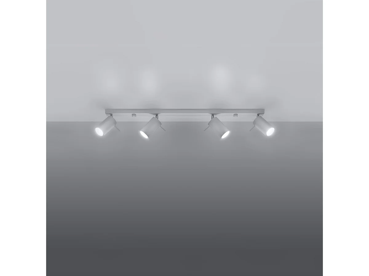 Plafonniers Briix moderne en acier - 4 sources lumineuses 4000K - L.80 x H.16 cm - blanc