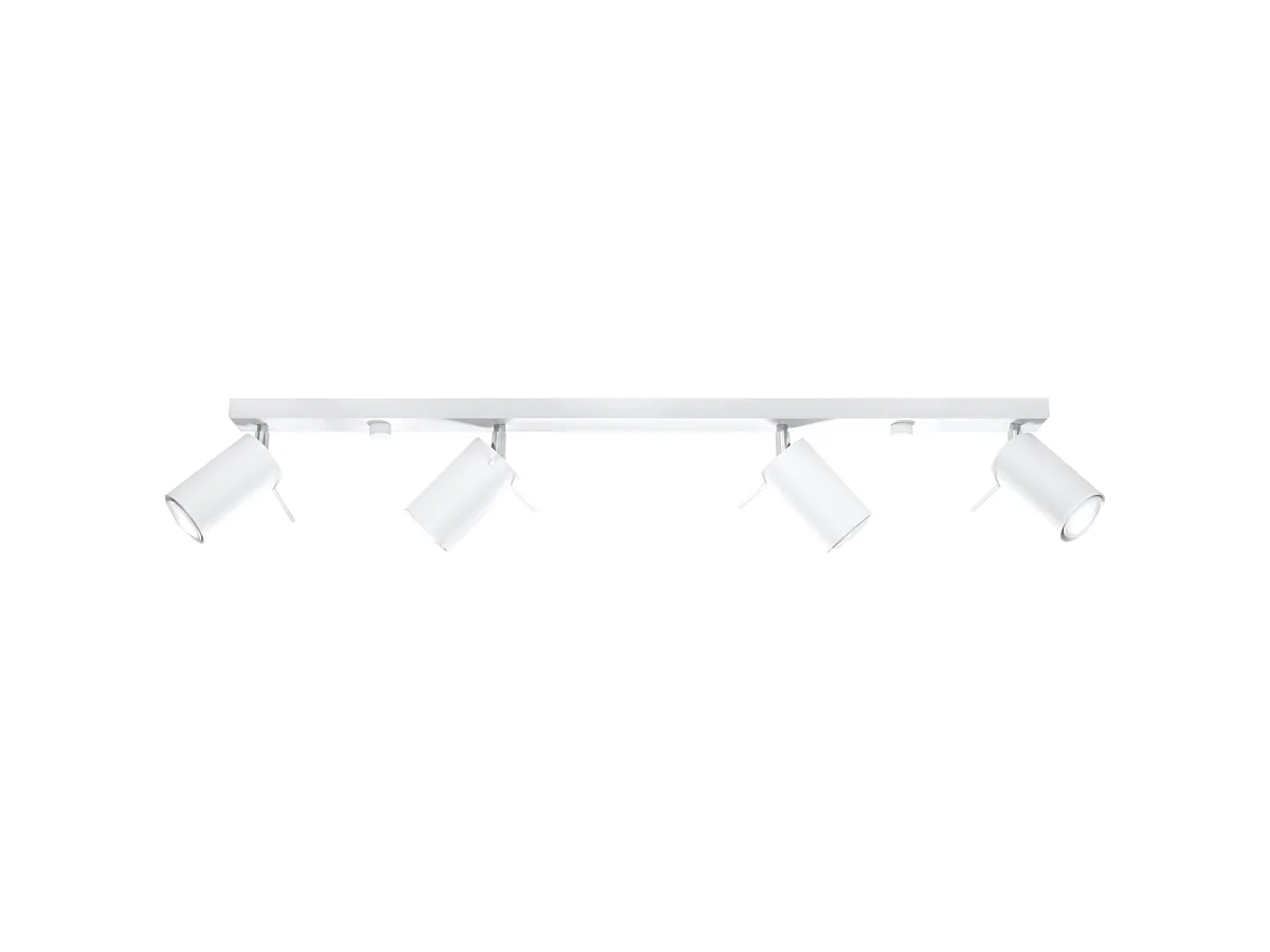 Plafonniers Briix moderne en acier - 4 sources lumineuses 4000K - L.80 x H.16 cm - blanc