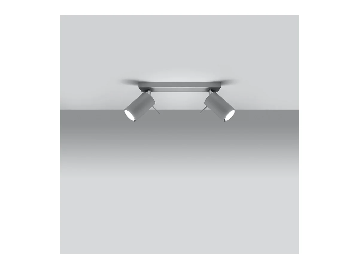 Plafonniers Briix moderne en acier - 2 sources lumineuses 3000K - L.30 x H.16 cm - gris