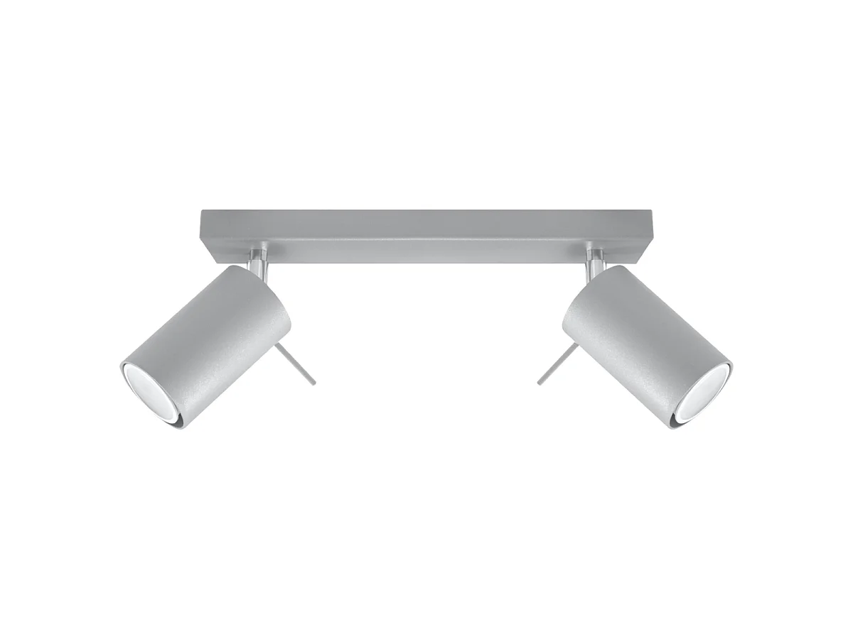 Luminárias de teto Briix moderno, aço - 2 fontes de luz 3000K - L.30 x H.16 cm - cinza
