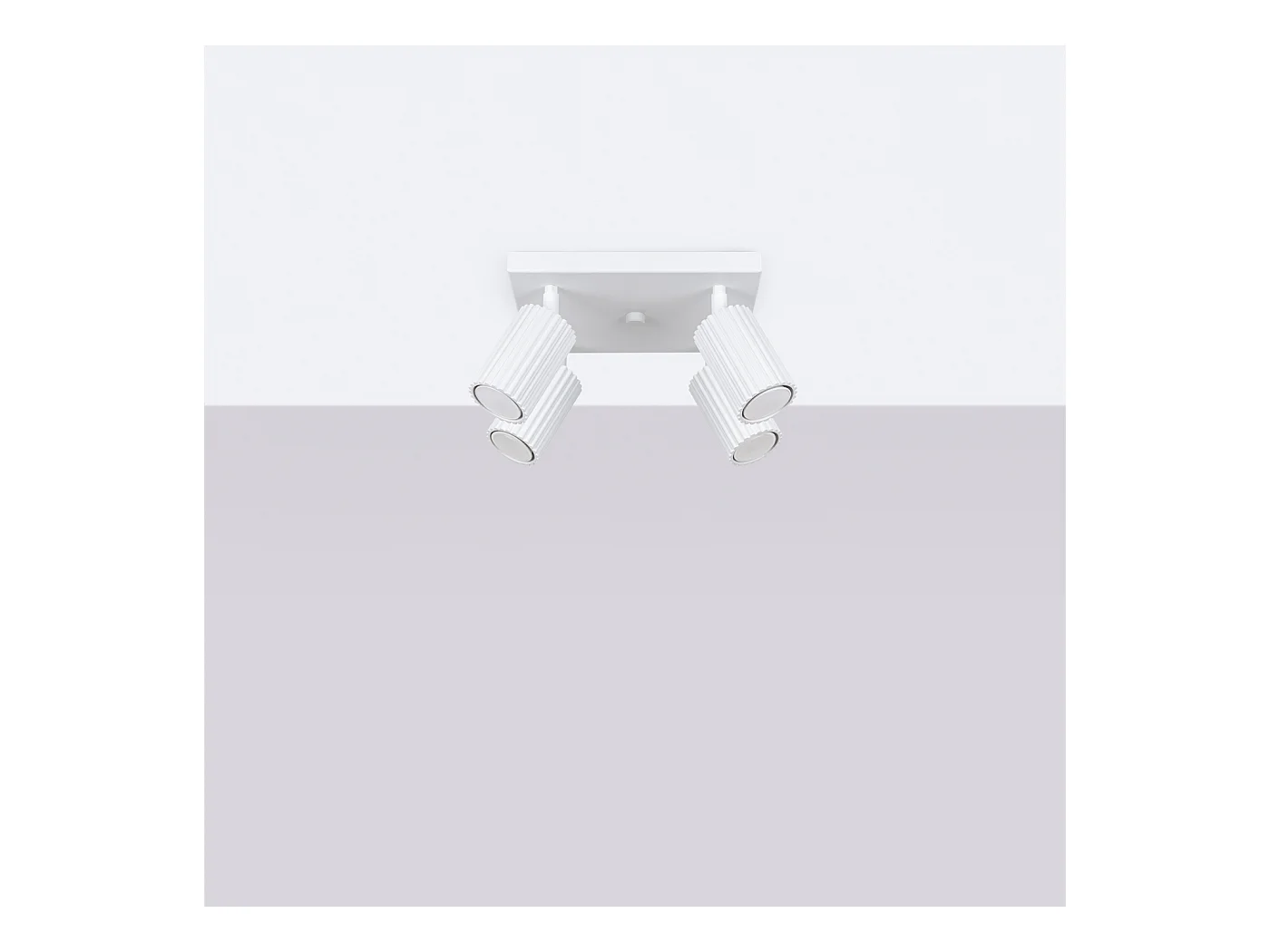 Plafondlamp Gloow minimalistisch van  - 4 lichtbronnen 3000K - L.25 x H.16,5 cm - wit