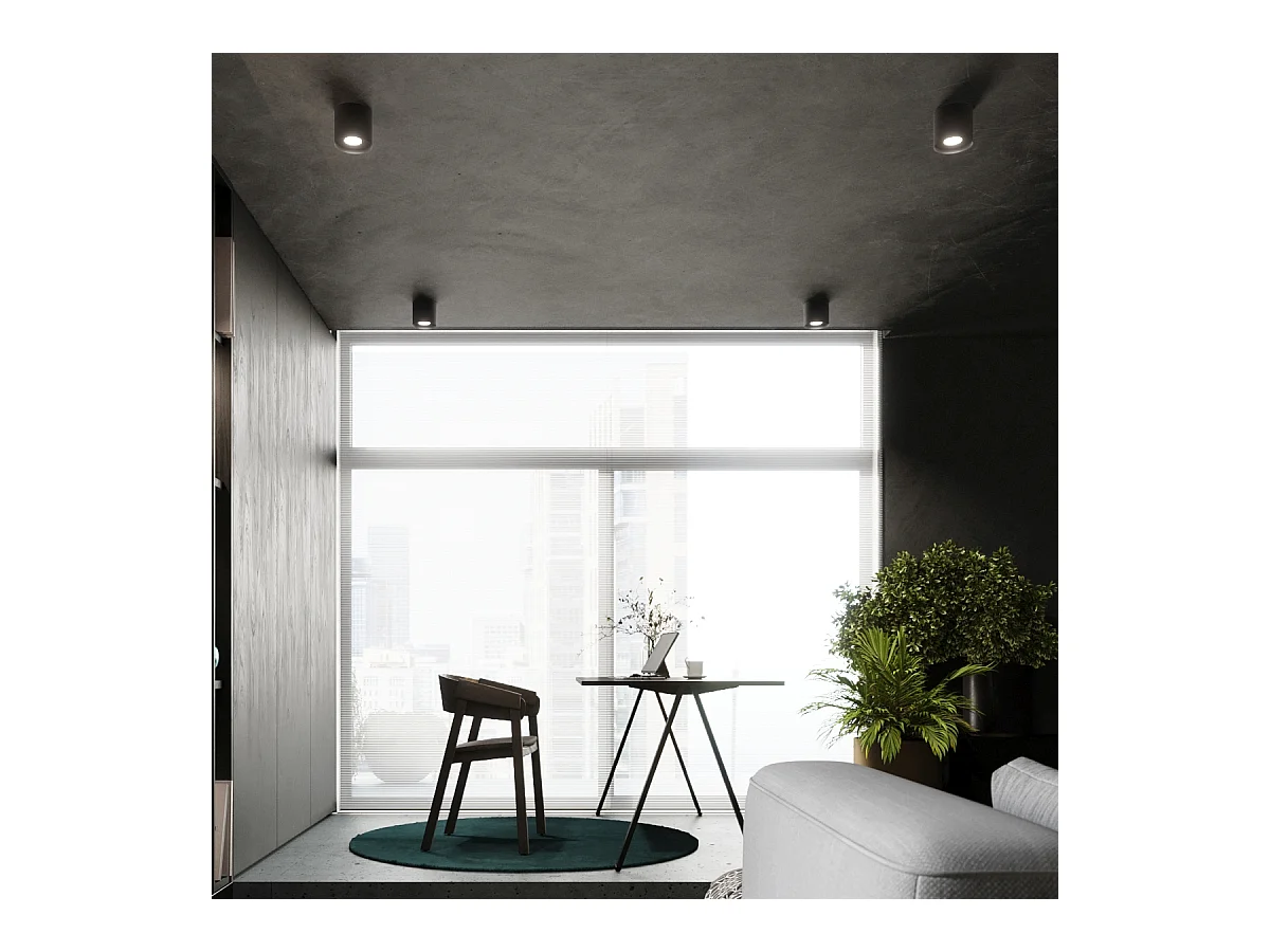 Plafondlampen Shiis minimalistisch van  - 1 lichtbronnen 4000K - L.12 x H.11 cm - zwart