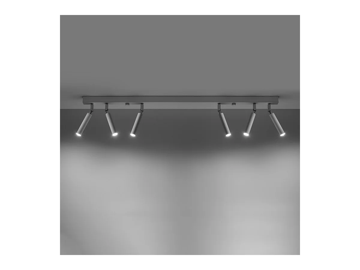 Plafondlampen Astix modern van  - 6 lichtbronnen 4000K - L.100 x H.20 cm - wit