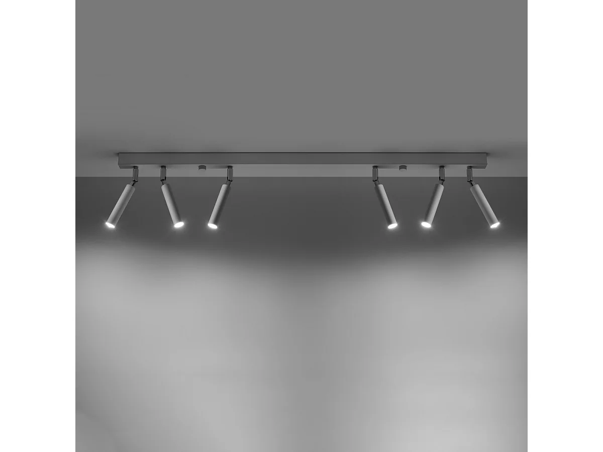 Plafonniers Astix moderne en aluminium - 6 sources lumineuses 4000K - L.100 x H.20 cm - blanc
