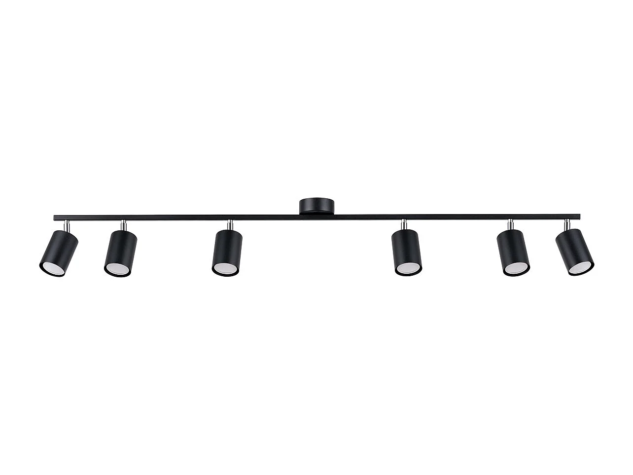 Plafonniers Torim moderne en acier - 6 sources lumineuses 3000K - L.135 x H.20 cm - noir