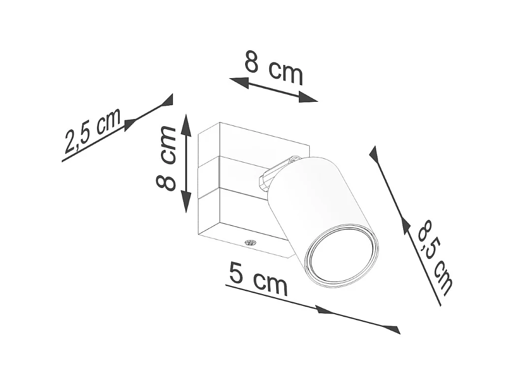 Lampade da parete Zynelix scandinavo di acciaio/legno naturale - 1 sorgenti luminose 4000K - L.8 x A.13 cm - nero/legno naturale