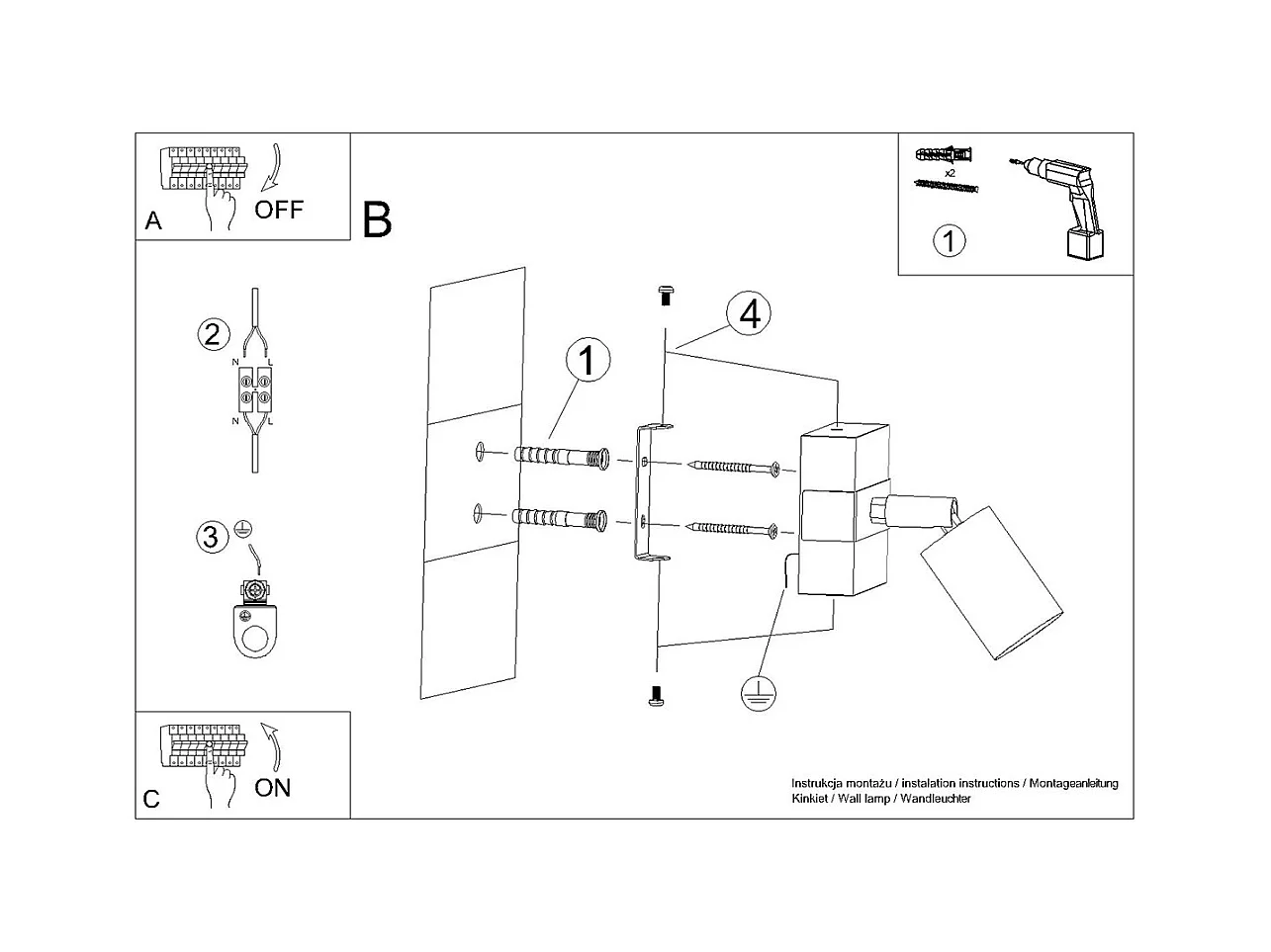 Lampade da parete Zynelix scandinavo di acciaio/legno naturale - 1 sorgenti luminose 4000K - L.8 x A.13 cm - nero/legno naturale
