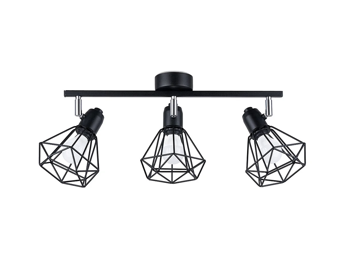 Plafondlampen Lunova modern van  - 3 lichtbronnen 4000K - L.52 x H.19 cm - zwart