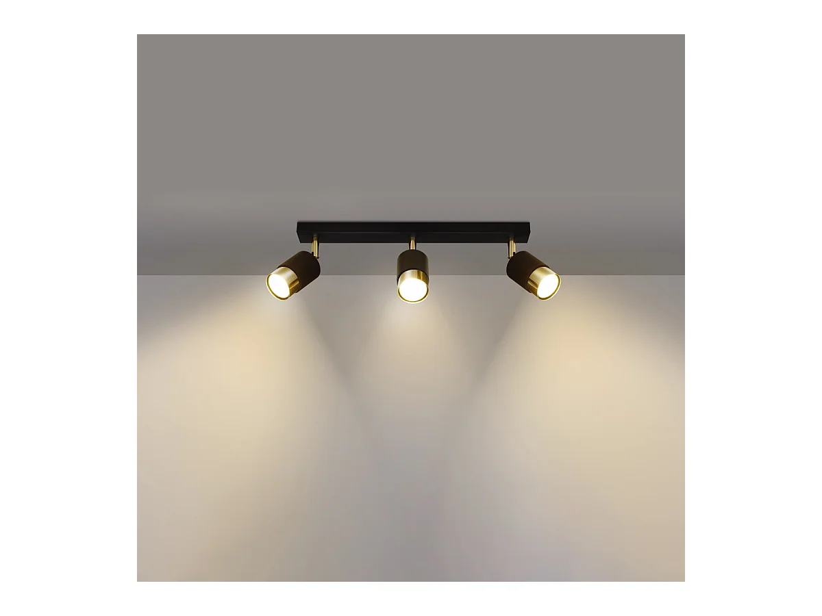 Lámparas de techo Alvor moderno de acero - 3 fuentes luminosas 3000K - L.45 x A.18 cm - oro negro